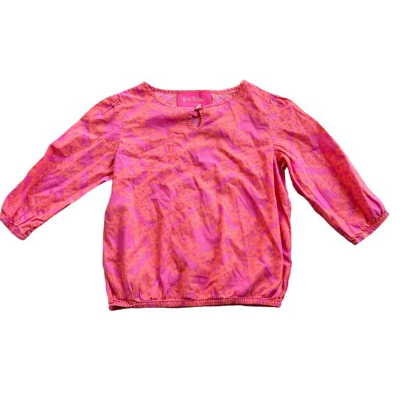 Lilly Pulitzer Girls Youth Shirt Pullover Orange Pink Gold Stripes Size 6 - Picture 1 of 6